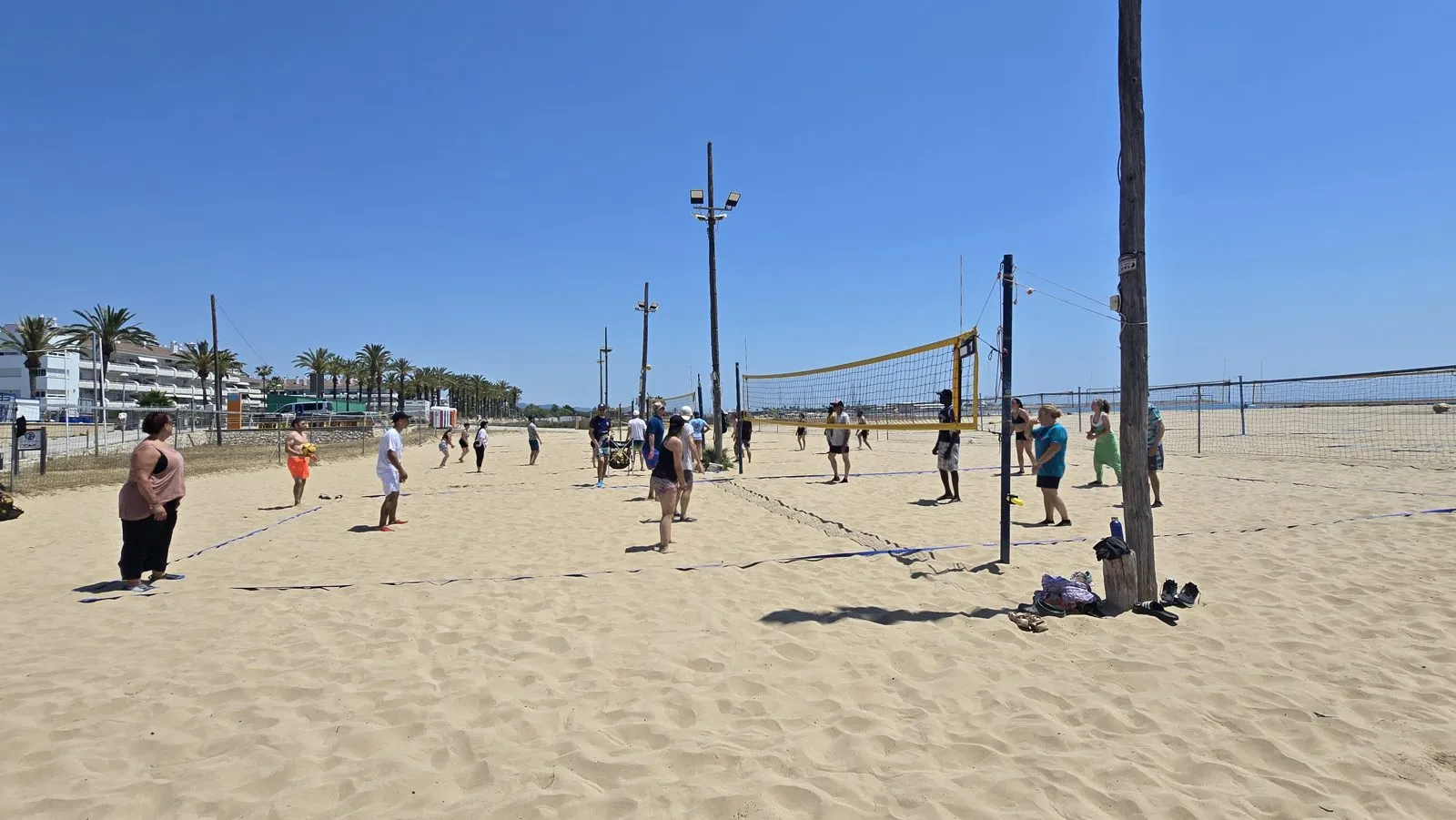 Los partidos de vóley playa, uno de los grandes momentos de la jornada