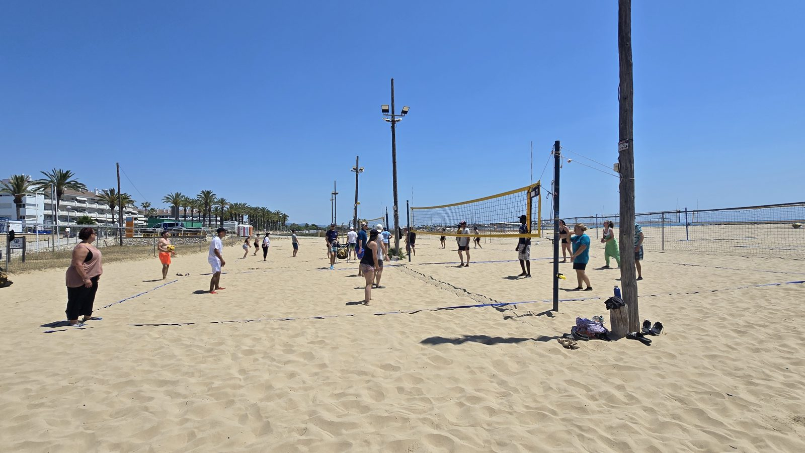 Los partidos de vóley playa, uno de los grandes momentos de la jornada