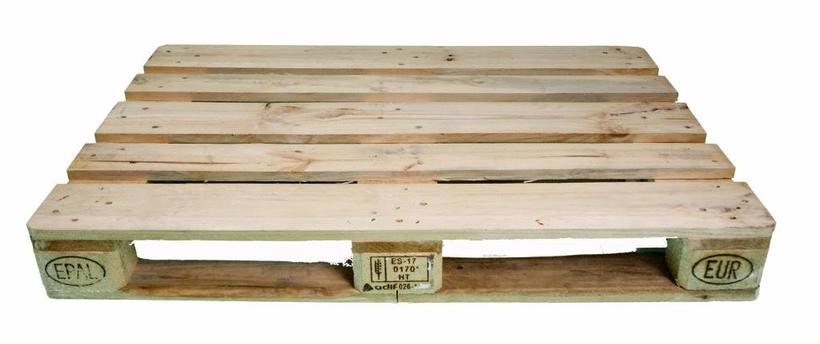 Palet europeo homologado EUR/EPAL de madera con los sellos EUR y EPAL, recuperado por ECO4US